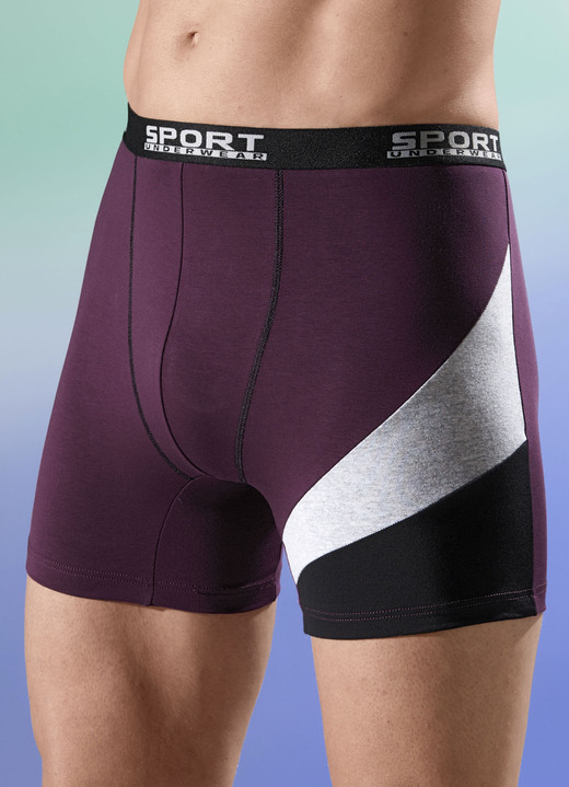 - Viererpack Pants mit Elastikbund und Einsätzen, in Größe 005 bis 011, in Farbe 2X BORDEAUX, 2X SCHWARZ