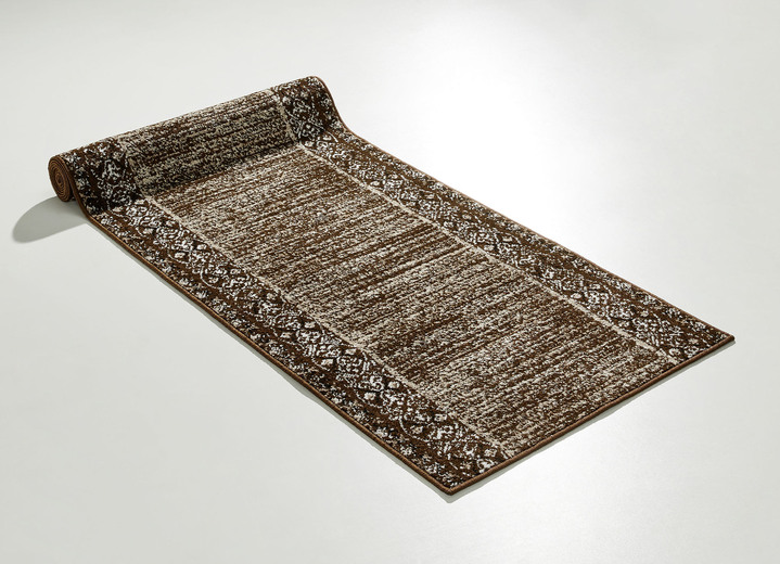Teppiche - Hochwertiger Läufer nach Wunschmaß mit Rankenmotiv, in Größe 101 (Läufer, 67 cm breit) bis 106 (Läufer, 100 cm breit), in Farbe BRAUN Ansicht 1