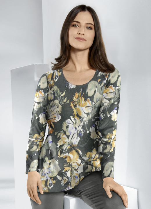 Pullover - Pullover in Feinstrick, in Größe 038 bis 054, in Farbe GRAFIT-MULTICOLOR