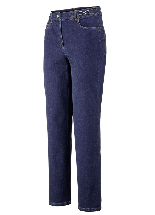 - Hochelastische, figurformende Jeans, in Größe 018 bis 235, in Farbe DUNKELBLAU Ansicht 1