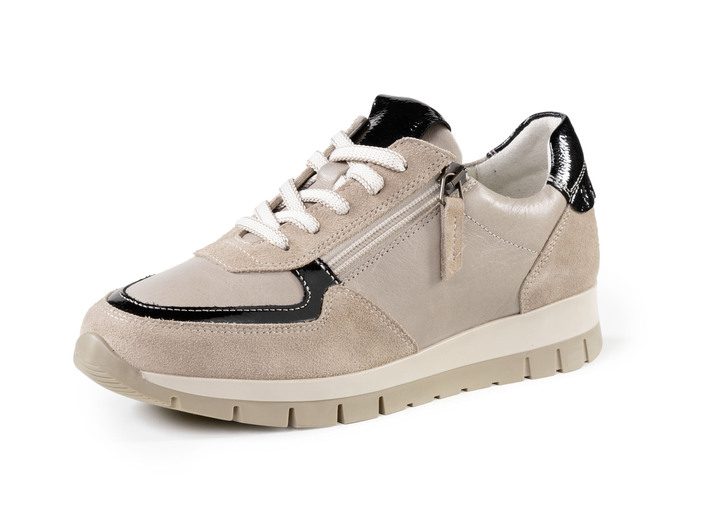- ELENA EDEN Sneaker mit rückwärtigem Nietenbesatz, in Größe 035 bis 042, in Farbe TAUPE-SCHWARZ Ansicht 1