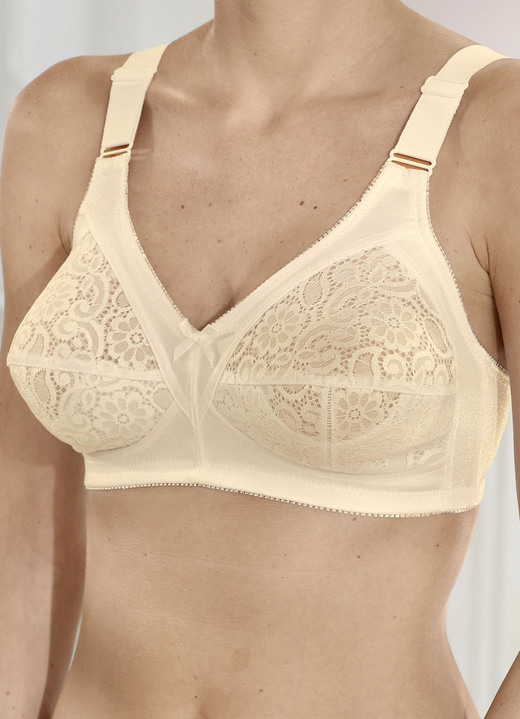 BH ohne Formbügel - Naturana BH mit Baumwolle, in Größe 080 bis 105, in Cup B, in Farbe PUDER