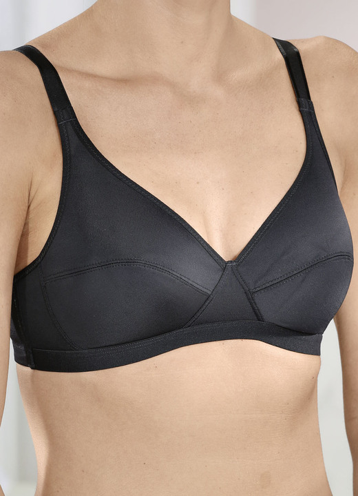 Damenwäsche - Zweierpack Playtex-BH mit weichem Unterbrustband, in Größe 075 bis 095, in Cup B, in Farbe 1X SCHWARZ, 1X WEISS Ansicht 1