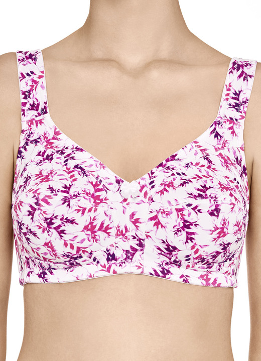 BH ohne Formbügel - Susa BH mit verstärktem Rückteil, in Größe 080 bis 120, in Cup B, in Farbe ECRU-PINK