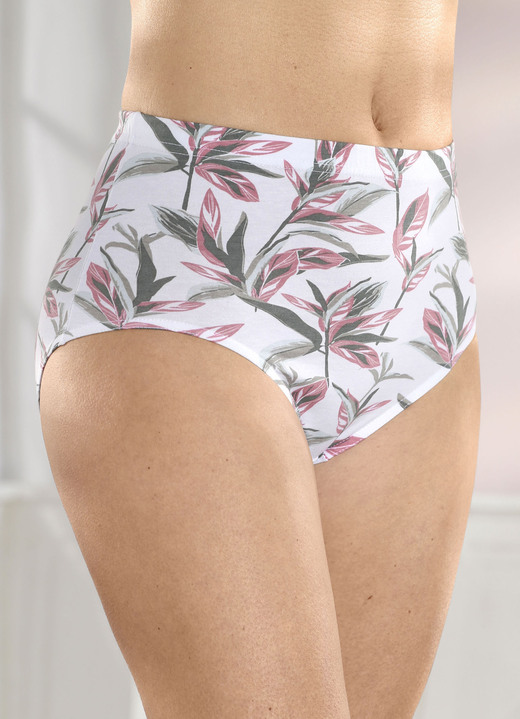Slips - Viererpack Slips mit Floraldessin, in Größe 038 bis 056, in Farbe WEISS-BUNT Ansicht 1