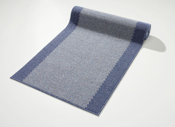 Teppiche - Perfekte Läufer nach Ihrem Wunschmaß, in Größe 100 (50 cm breit) bis 106 (100 cm breit), in Farbe BLAU Ansicht 1