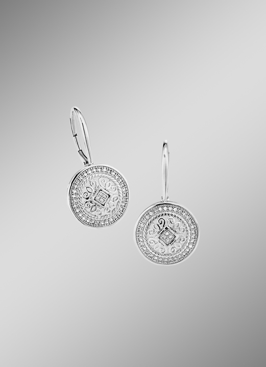 - Edle Ohrringe mit 74 Diamanten, in Farbe  Ansicht 1