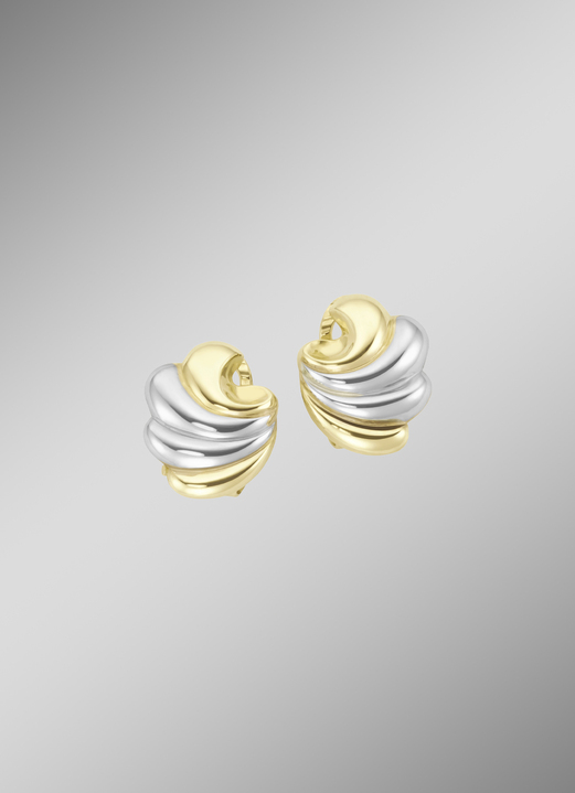 - Geschwungene Ohrclips in Bicolor, in Farbe  Ansicht 1