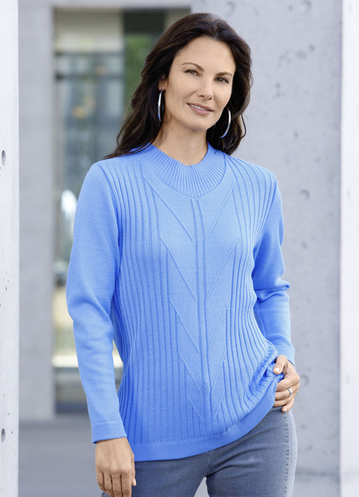 Pullover - Pullover mit Schurwolle, in Größe 038 bis 054, in Farbe HELLBLAU Ansicht 1
