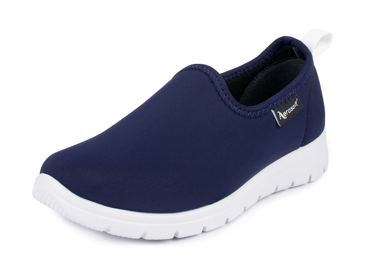 Weite H - Slipper mit elastischem Einschlupf, in Größe 036 bis 042, in Farbe BLAU Ansicht 1