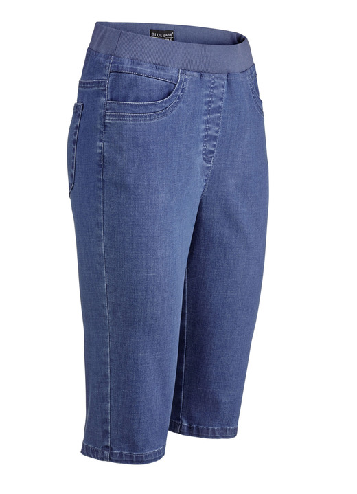 Jeans - Bermudas mit Jersey-Bund, in Größe 036 bis 052, in Farbe JEANSBLAU Ansicht 1