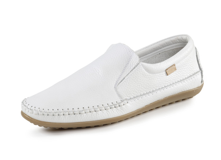 Slipper & Schnürschuhe - GINO GALANTE, leichte Herren-Slipper, mit Gummizug, in Größe 040 bis 046, in Farbe WEISS Ansicht 1