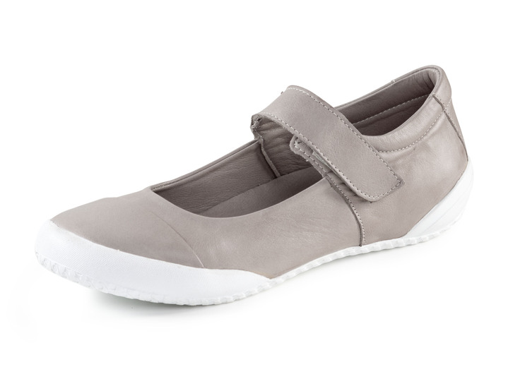 - ELENA EDEN Slipper mit verstellbarer Klettspange, in Größe 035 bis 041, in Farbe TAUPE Ansicht 1