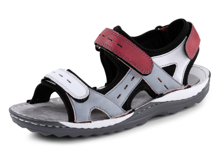 Sandaletten & Pantoletten - ELENA EDEN Trekking-Sandale aus Elastikmaterial und Synthetik, in Größe 036 bis 042, in Farbe BLEU-WEISS-ROT Ansicht 1