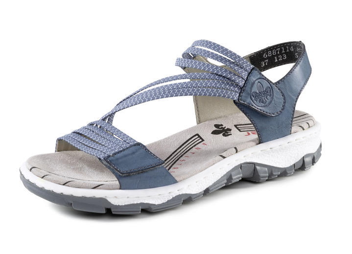 Schuhe - Rieker Sandale mit praktischen Elastik-Bandagen, in Größe 036 bis 042, in Farbe BLAU Ansicht 1