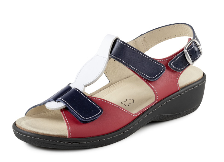 Sandaletten & Pantoletten - ELENA EDEN Sandale aus Nappaleder, in Größe 036 bis 043, in Farbe ROT-BLAU-WEISS Ansicht 1