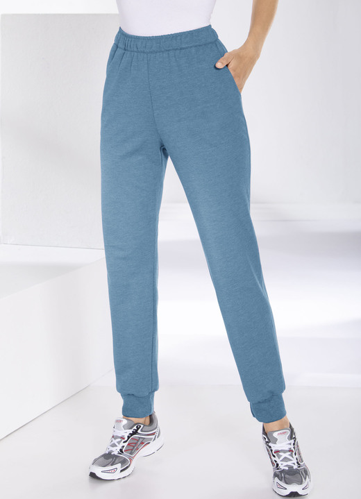 Freizeithosen - Freizeithose von „Athlet“ in 4 Farben, in Größe 019 bis 052, in Farbe PETROL MELIERT Ansicht 1