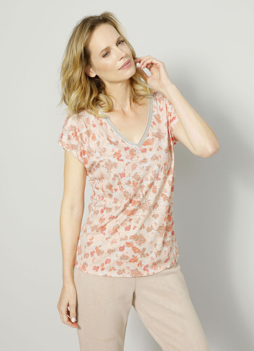 Shirts - Shirt mit dekorativem Zierband, in Größe 038 bis 052, in Farbe PFIRSICH-APRICOT Ansicht 1