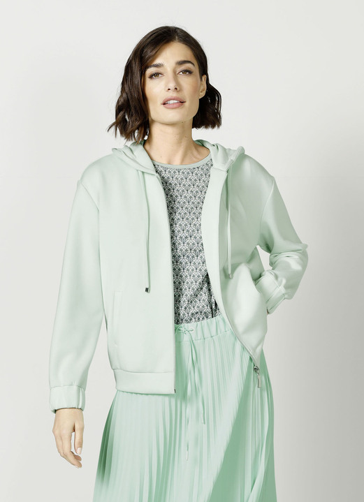 Shirts - Sweatjacke mit Kapuze, in Größe 038 bis 052, in Farbe MINT Ansicht 1