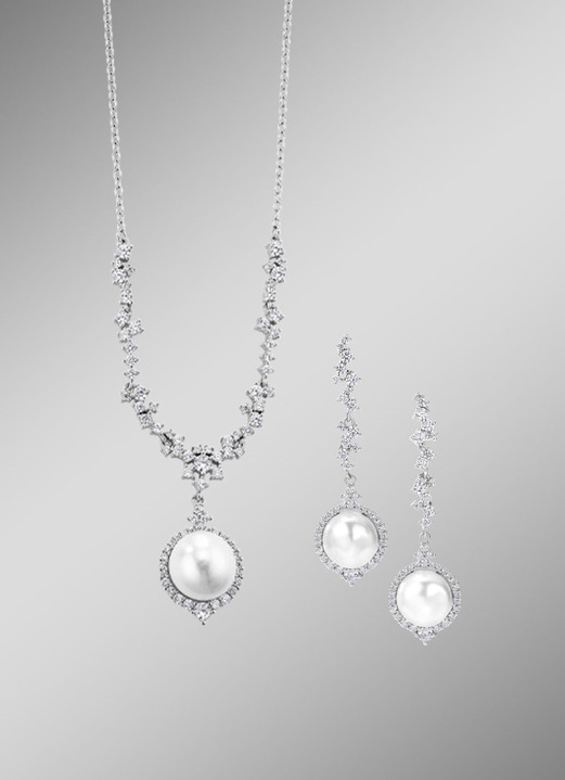 - Schmuck-Set mit Süßwasser-Zuchtperlen, 2-teilig, in Farbe  Ansicht 1