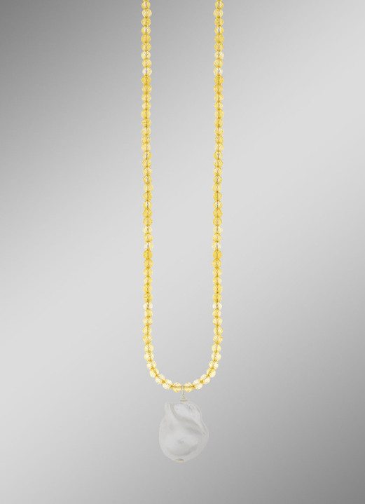 - Silber-Citrin-Halskette, in Farbe  Ansicht 1