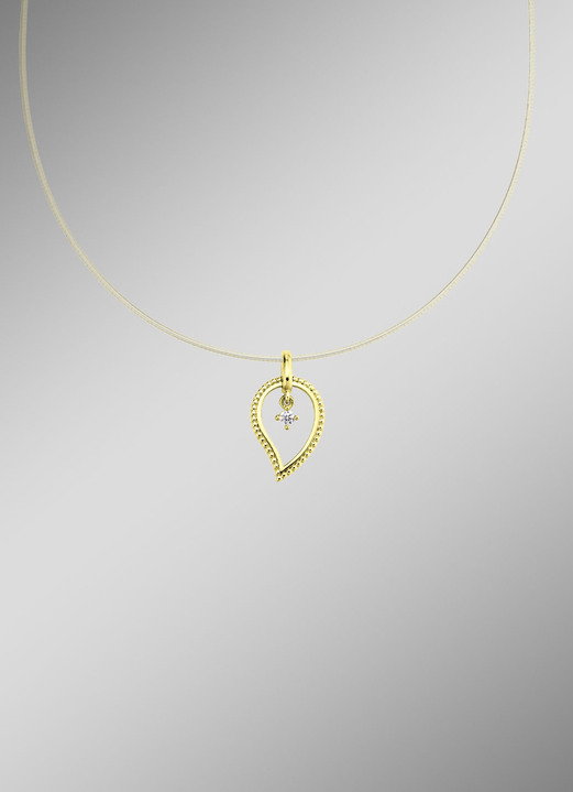 - Edler Anhänger aus Gold 585/- fein mit Brillant, in Farbe  Ansicht 1