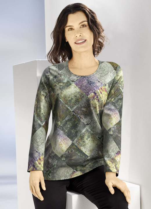 Pullover - Pullover in Feinstrick Pullover - Pullover in Feinstrick, in Größe L(44/46) bis XXL(52/54), in Farbe GRÜN-MULTICOLOR