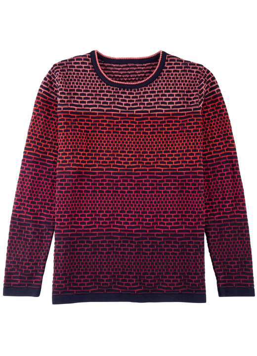 Pullover - Pullover in Farbverlauf, in Größe 038 bis 054, in Farbe SCHWARZ-ROT-MULTICOLOR Ansicht 1