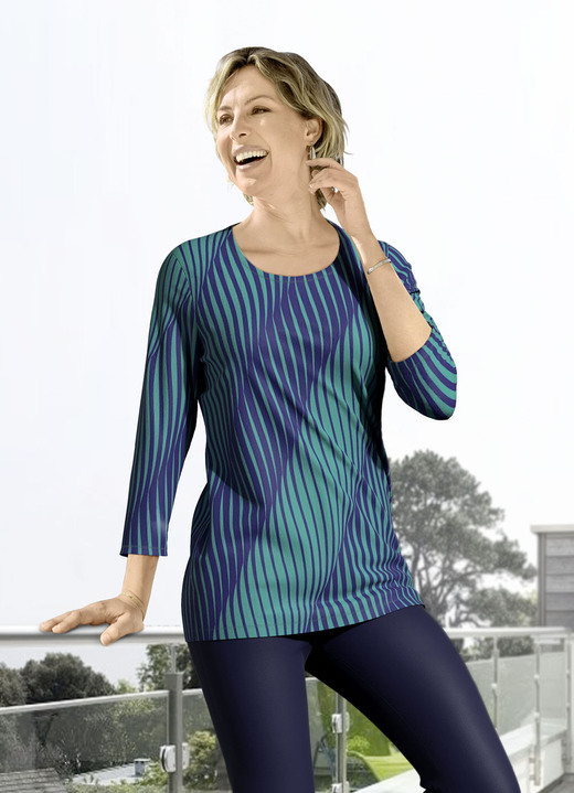 3/4-Arm - Shirt mit 3/4-langen Ärmeln 3/4-Arm - Shirt mit 3/4-langen Ärmeln, in Größe 038 bis 054, in Farbe SMARAGD-MARINE