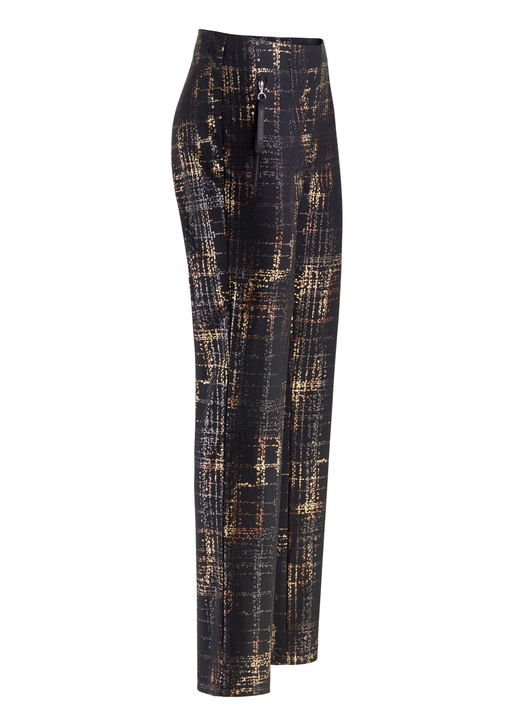 Hosen in Schlupfform - Hose mit angeschnittenem Bund Hosen in Schlupfform - Hose mit angeschnittenem Bund, in Größe 036 bis 052, in Farbe SCHWARZ-KUPFERFARBEN