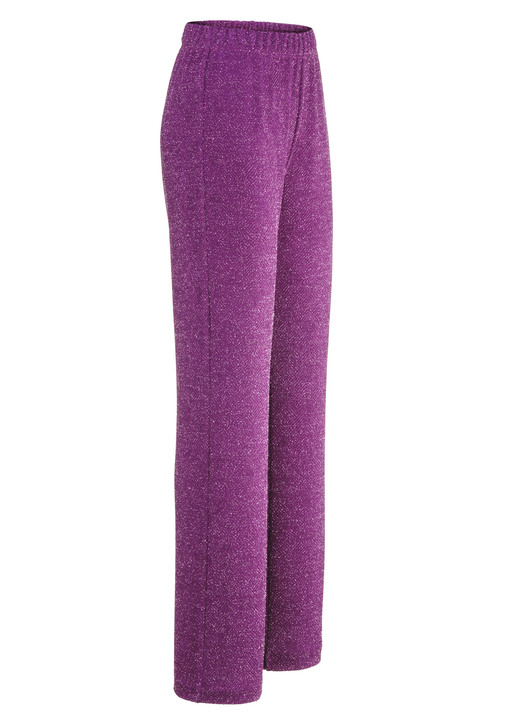 Hosen in Schlupfform - Hose mit edel funkelndem Glanzgarn, in Größe 017 bis 052, in Farbe BEERE Ansicht 1