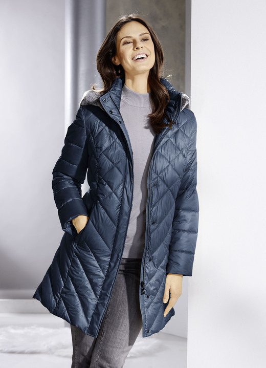 Jacken & Mäntel - Daunen-Kurzmantel mit abnehmbarer Kapuze Jacken & Mäntel - Daunen-Kurzmantel mit abnehmbarer Kapuze, in Größe 036 bis 054, in Farbe NAVY