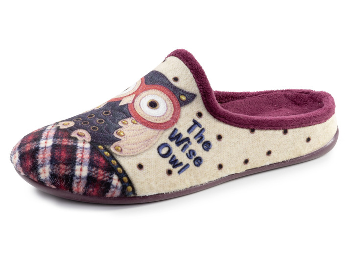 Schuhe - Laurina, klassische Damen-Hausschuhe, mit herausnehmbarem Fußbett, in Größe 036 bis 042, in Farbe ECRU-BUNT Ansicht 1