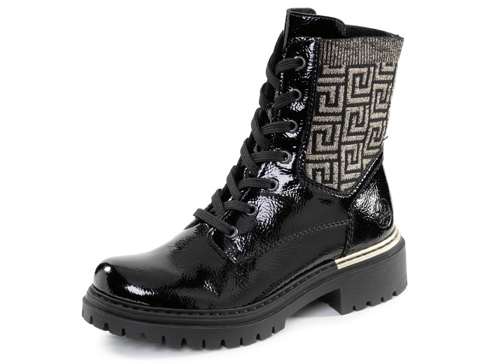 Stiefel & Stiefeletten - Rieker, stylische Damen-Stiefeletten, Winterschuhe, mit Reißverschluss, in Größe 036 bis 042, in Farbe SCHWARZ-GOLD Ansicht 1