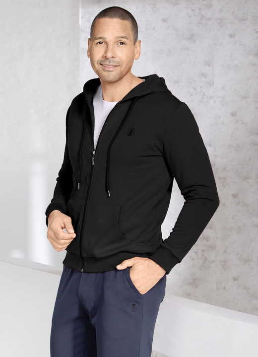 Freizeitanzüge - Kapuzenjacke in 5 Farben Freizeitanzüge - Kapuzenjacke in 5 Farben, in Größe 3XL (64/66) bis XXL (60/62), in Farbe SCHWARZ