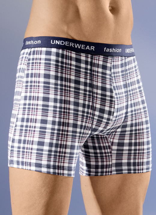 Pants & Boxershorts - Viererpack Pants mit Elastikbund, in Größe 004 bis 010, in Farbe 2X MARINE-WEISS-BORDEAUX, 2X BORDEAUX-WEISS-SCHWAR Ansicht 1