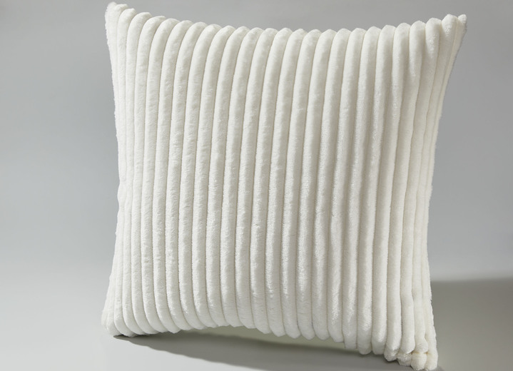 Dekokissen & Hüllen - Wohnaccessoires in feiner Cord-Optik, in Größe 225 (Wohndecke, 150x200 cm) bis 410 (Kissen gefüllt, 50x 50 cm), in Farbe CREME Ansicht 1