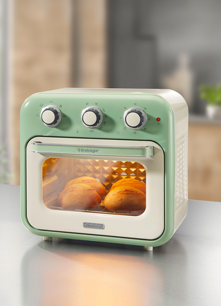 Ariete 2-in-1 Heißluft-Ofen im Vintage-Design