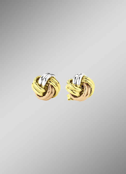 - Ohrstecker in Knotenform, Tricolor, in Farbe  Ansicht 1