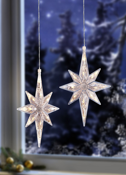 - Beleuchteter Kristall-Stern, 2er-Set, in Farbe WEISS