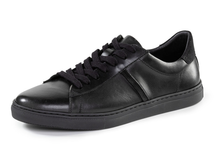 Slipper & Schnürschuhe - GINO GALANTE Sneaker aus Rind-Nappaleder, in Größe 040 bis 046, in Farbe SCHWARZ Ansicht 1