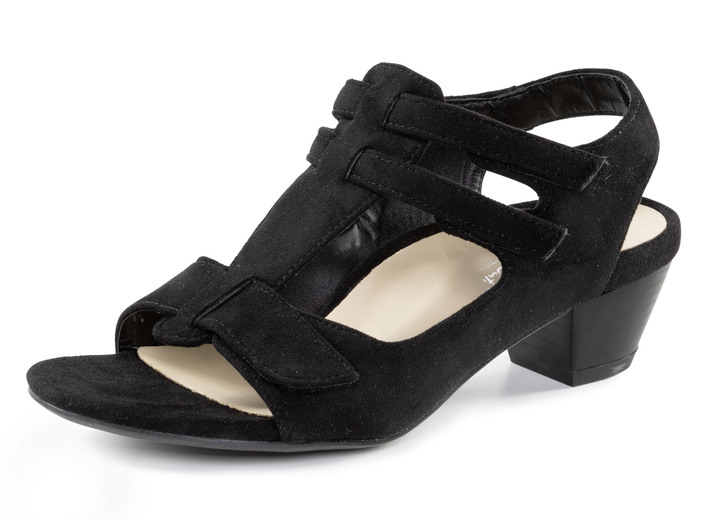 Sandaletten & Pantoletten - Andrea Conti Sandalette aus Veloursmaterial, in Größe 036 bis 042, in Farbe SCHWARZ Ansicht 1