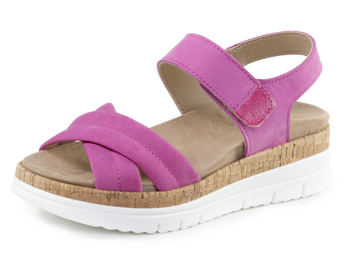 Sandaletten & Pantoletten - ELENA EDEN Sandale aus Nubuk- oder Veloursleder, in Größe 035 bis 041, in Farbe PINK Ansicht 1