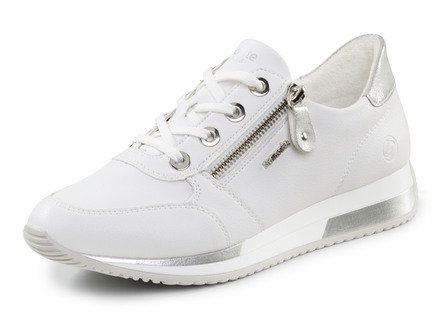 Remonte Schnür-Sneaker mit silberfarben schimmerndem Kontrast-Besatz