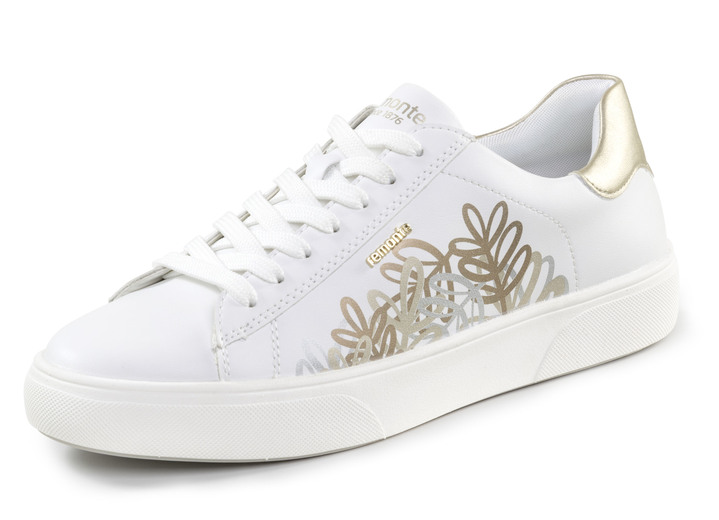 Schuhe - Remonte Sneaker mit verspieltem Blüten-Druck, in Größe 036 bis 042, in Farbe WEISS-BRONZE Ansicht 1