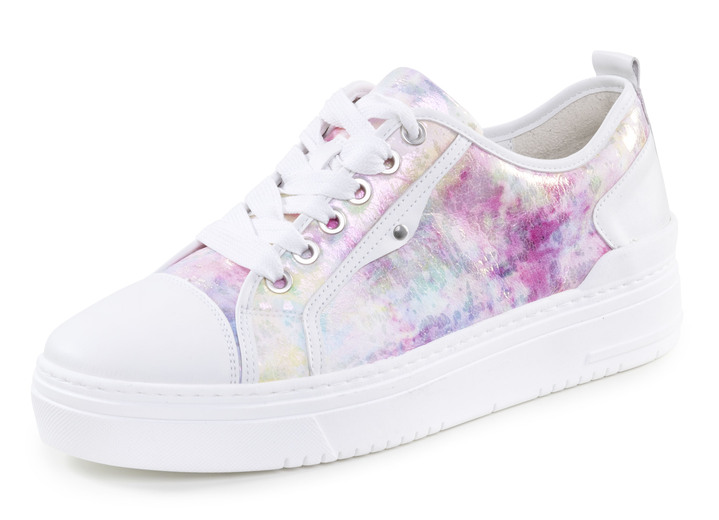 Slipper & Schnürschuhe - Waldläufer Schnür-Sneaker mit verspieltem Druck, in Größe 3 1/2 bis 8, in Farbe WEISS-MULTICOLOR Ansicht 1