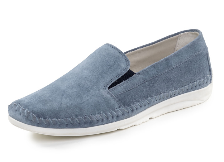 Slipper & Schnürschuhe - ELENA EDEN Slipper mit seitlichen Gummizügen, in Größe 036 bis 042, in Farbe JEANS Ansicht 1