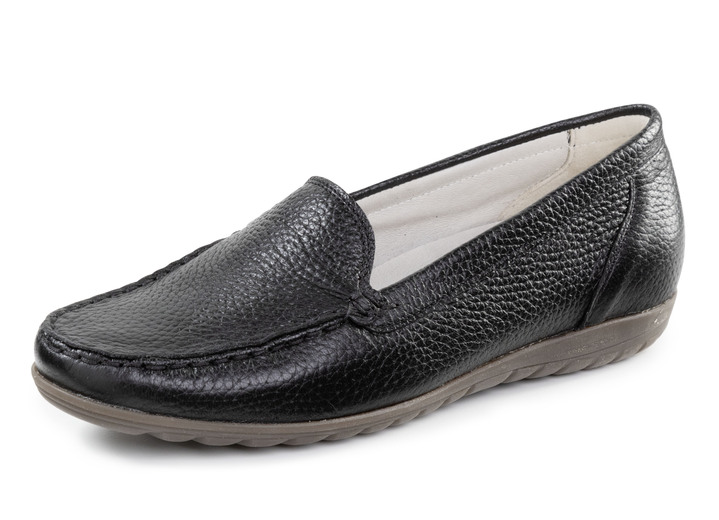 Slipper & Schnürschuhe - Waldläufer Slipper aus edlem Hirschleder, in Größe 3 1/2 bis 8, in Farbe SCHWARZ Ansicht 1