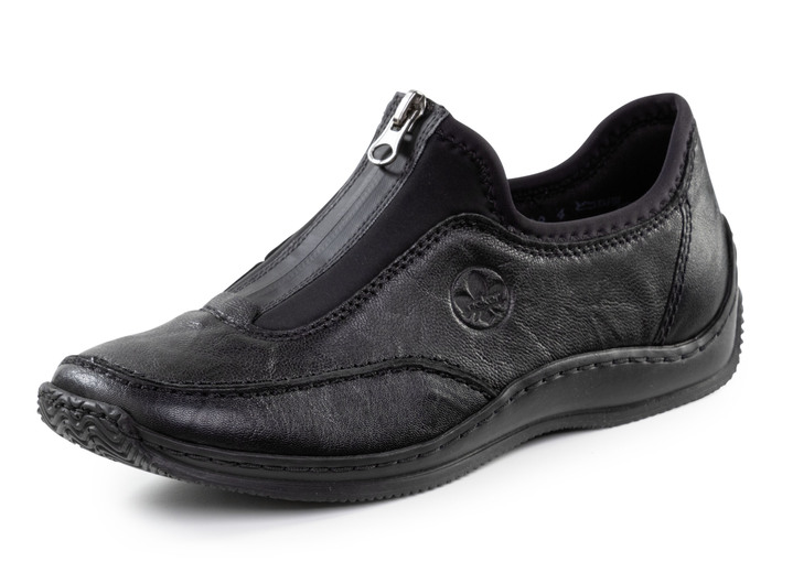 Slipper & Schnürschuhe - Rieker, klassische Damen-Slipper, mit Reißverschluss, in Größe 036 bis 042, in Farbe SCHWARZ Ansicht 1