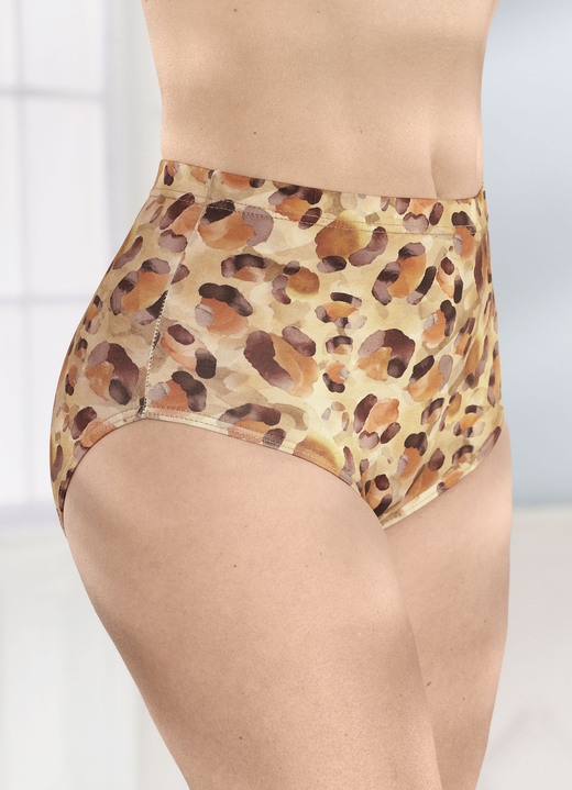 Slips - Laurina Dreierpack Slips mit Gummizug im Bund, in Größe 038 bis 054, in Farbe 2X BEIGE-MOKKA-BUNT, 1X PUDER Ansicht 1